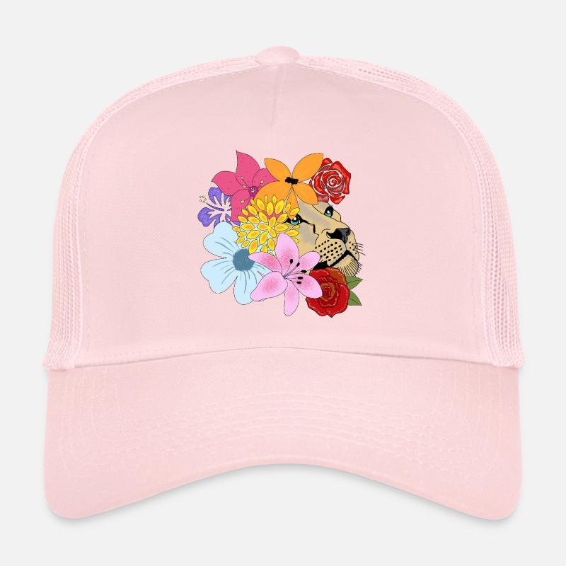 Löwin mit Blumen Trucker Cap