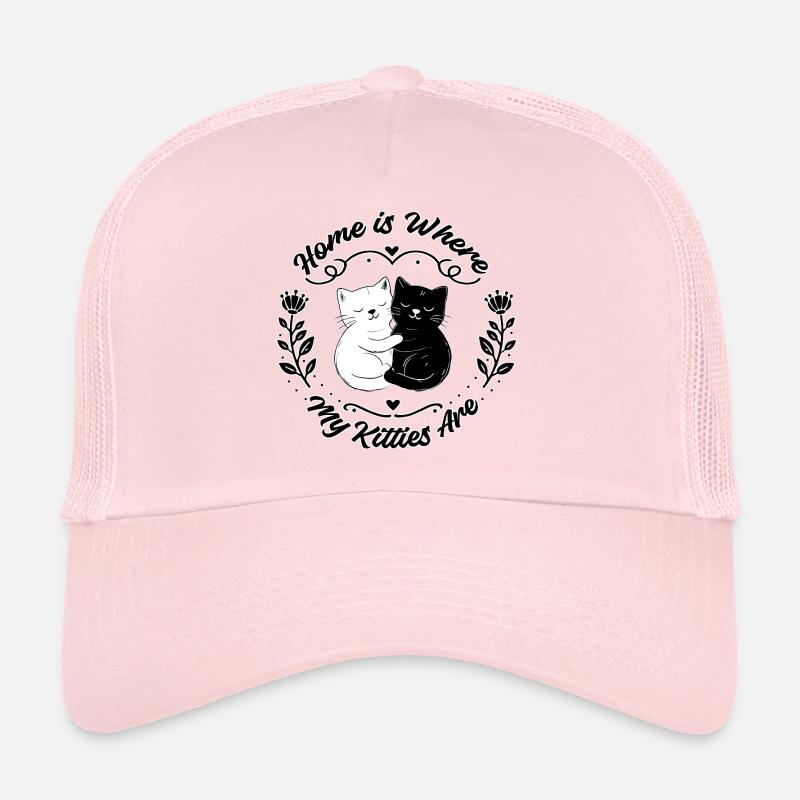Home is Where My Kitties Are-minimalist Trucker Cap
