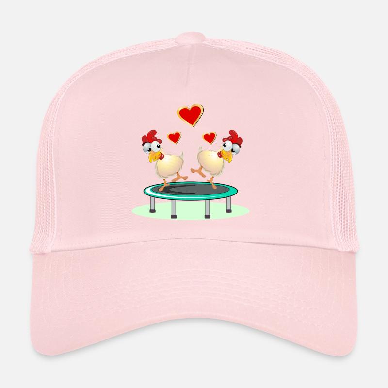 Chickens Pairs JUMPING TRAMPOLINE Trucker Cap