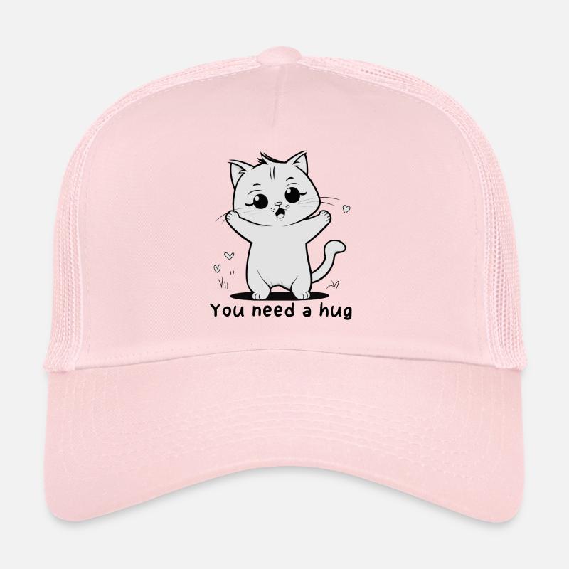 Joyeux chaton ondes coeurs Casquette trucker 