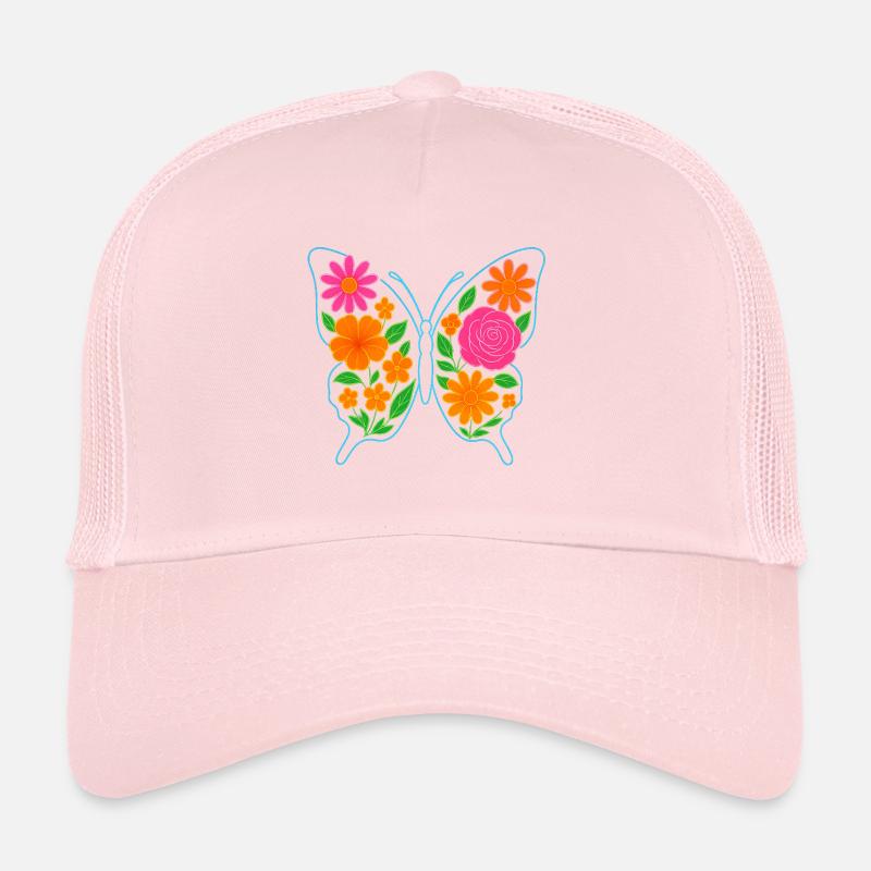 Mariposa/Schmetterling Floral Trucker Cap