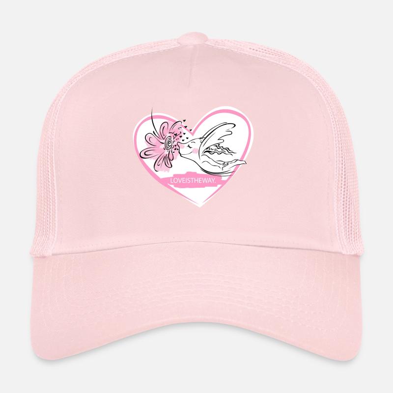 L’amour est le chemin - Liebe ist der Weg - Casquette trucker - rose pâle