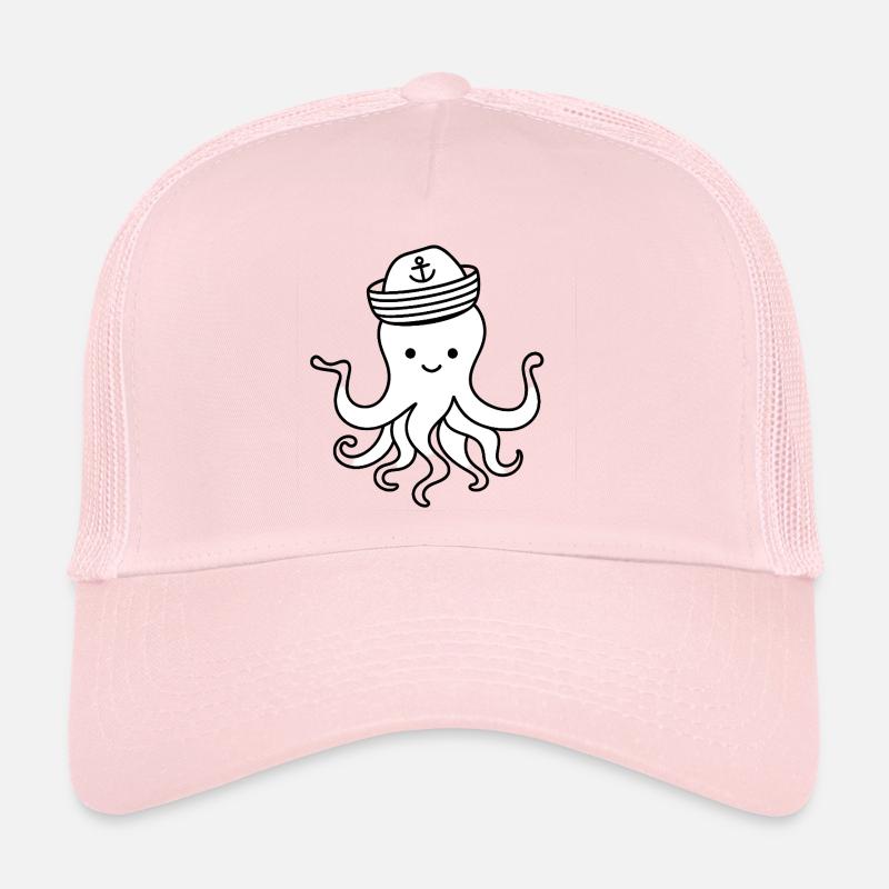Pieuvre mignonne avec chapeau d’ancre Casquette trucker 