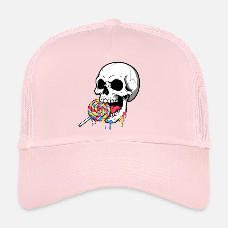 Schädel beißend Bunte Süßigkeiten Trucker Cap