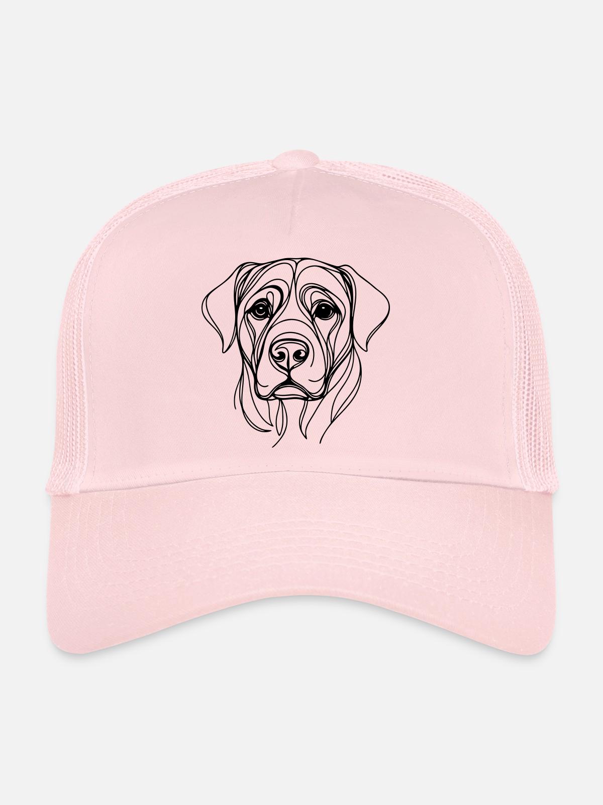 Dog_line_art_1 - Trucker Cap - pale pink - Front
