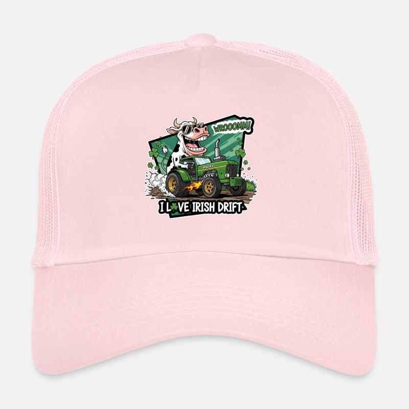 Irish Drift Cow with Green Tractor Trucker Cap