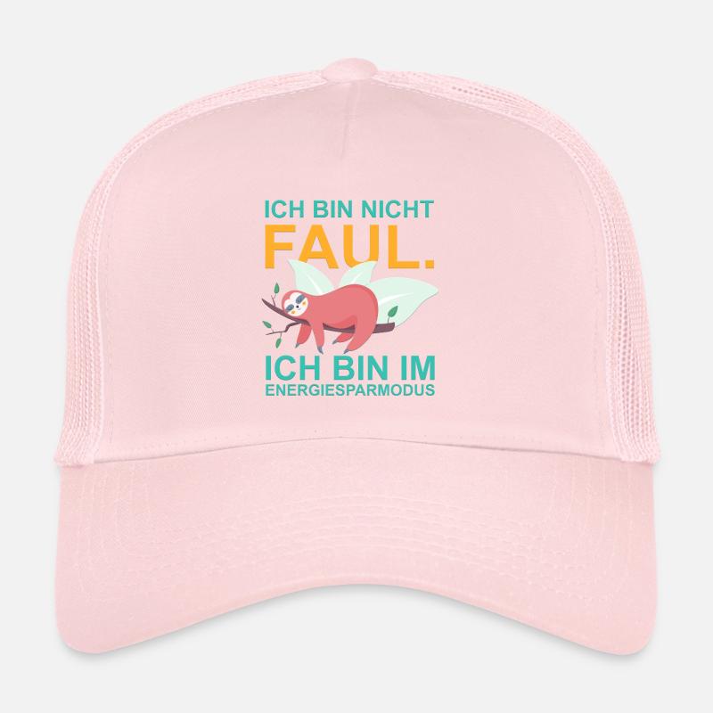 Sloth Power Saving Mode – Funny Quote - Trucker Cap - pale pink