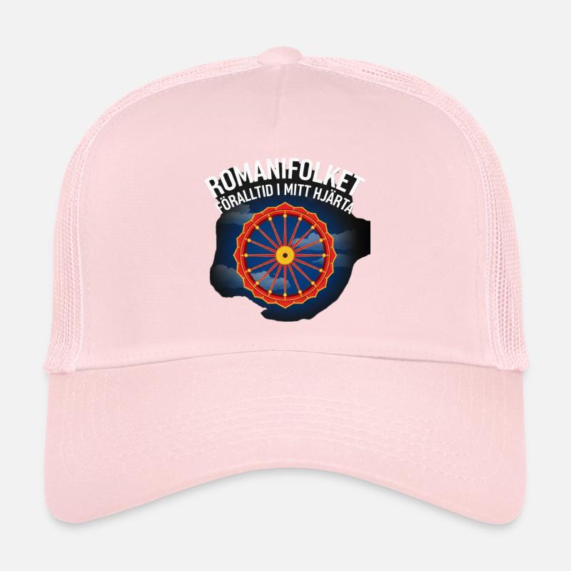 Heart Carousel against Night Blue Sky - Trucker Cap - pale pink