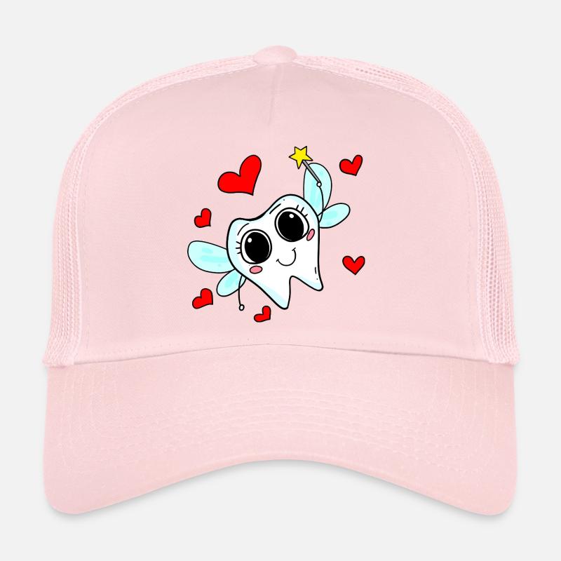 Illustration d'un motif de dent de conte de fées - Casquette trucker - rose pâle