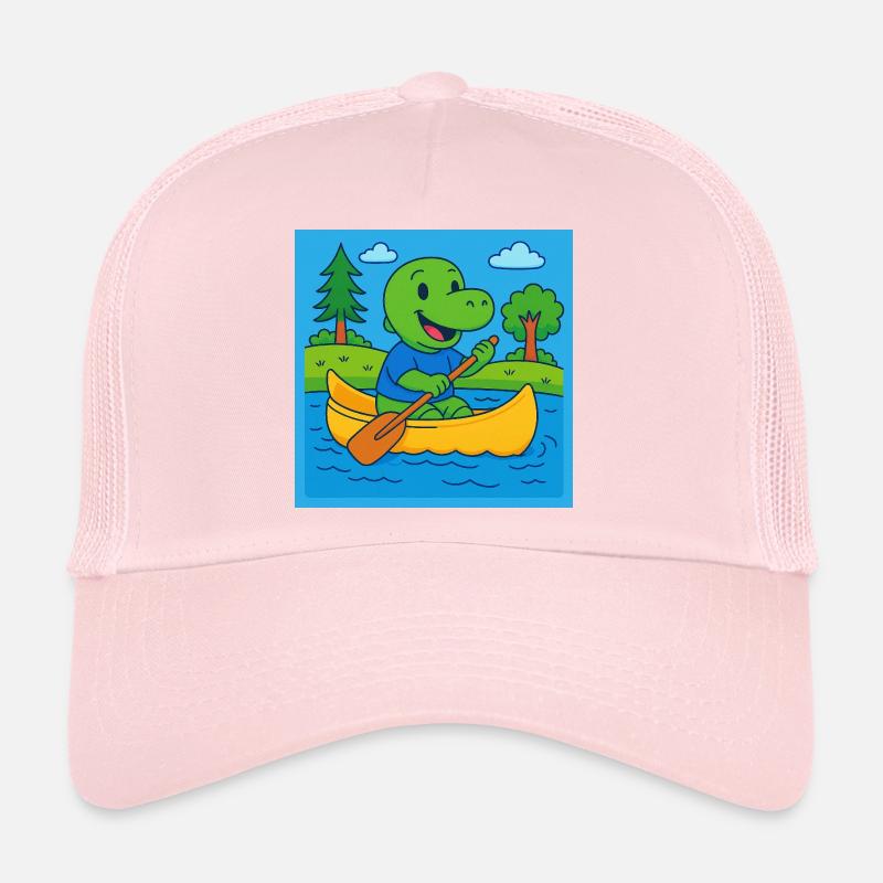 Petit dinosaure dans un canoë Casquette trucker 