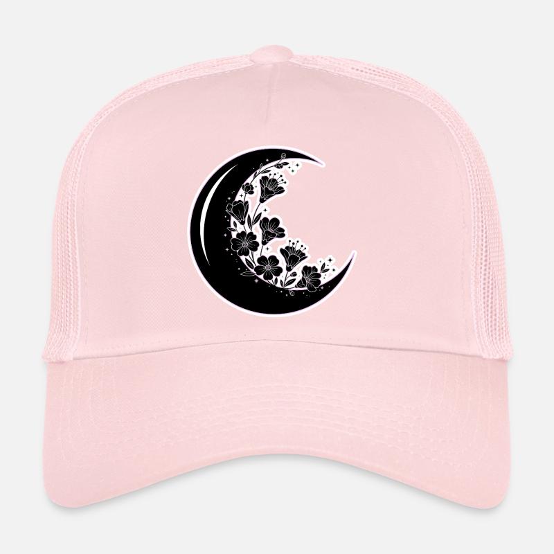 Illustration florale de la phase de lune Casquette trucker 