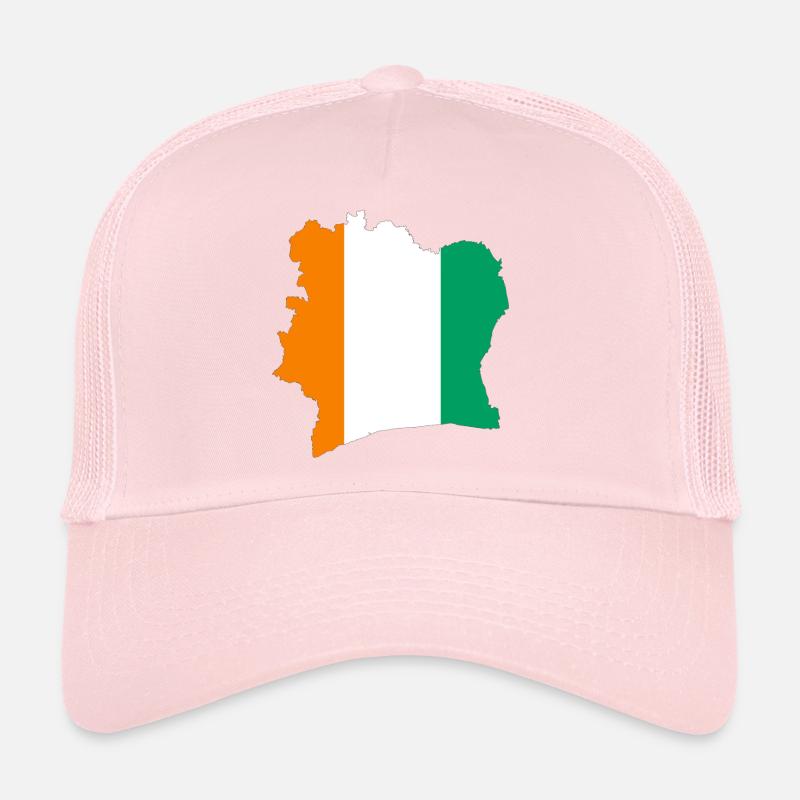 Stylized tricolor ivory coast map - Trucker Cap - pale pink