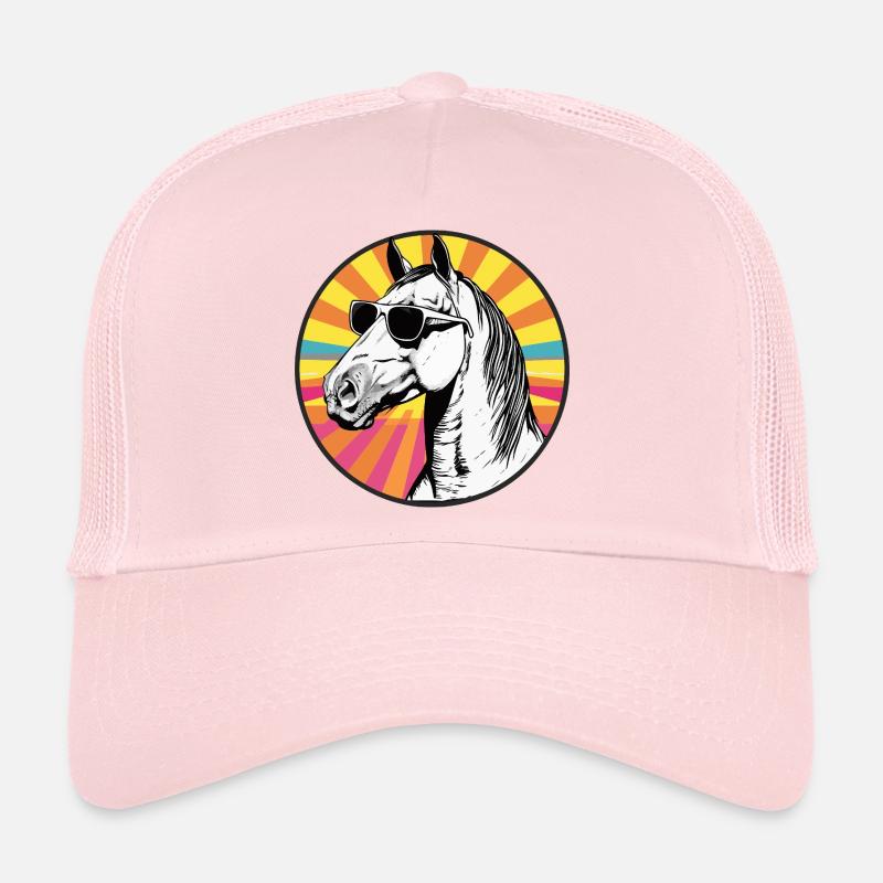 Lunettes de soleil décontractées à motif cheval Casquette trucker 