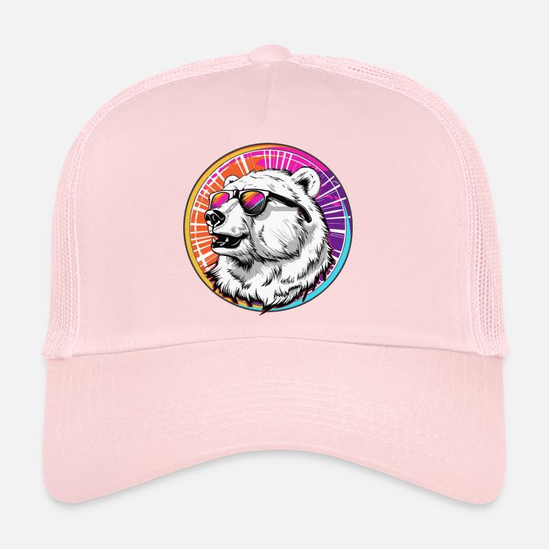 Ours avec des lunettes de soleil au design néon Casquette trucker 