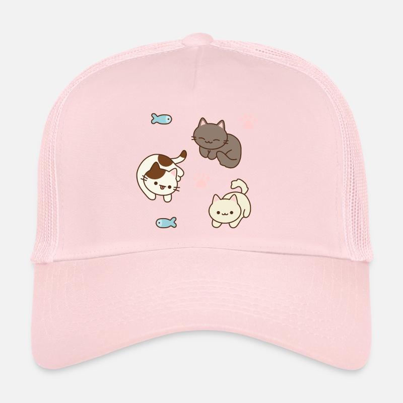 Adorable Cat and Fish Play Scene Trucker Cap