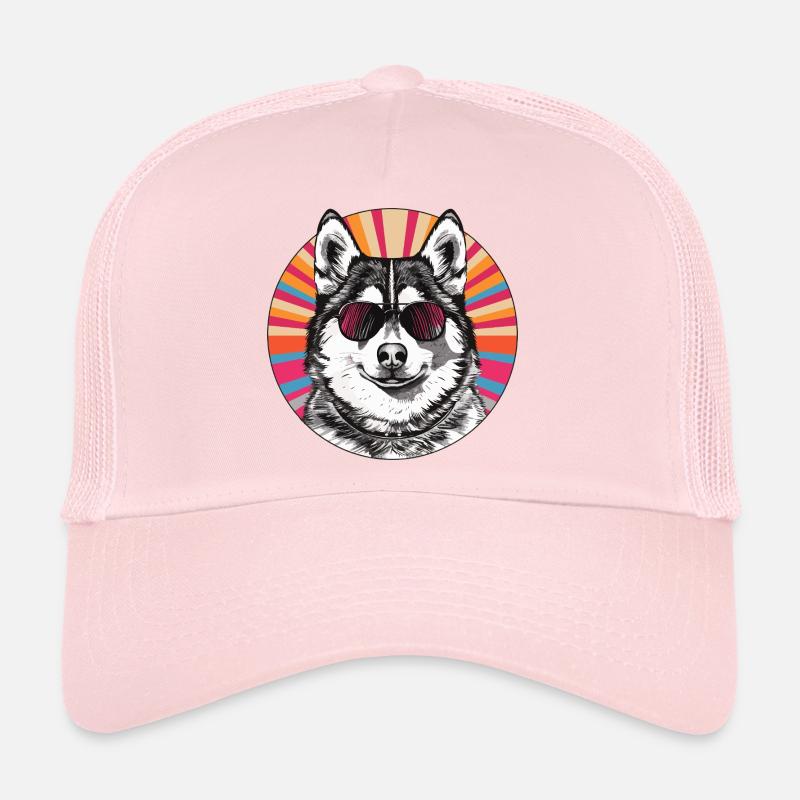 Lässiger Hund mit Sonnenbrille im Retro-Stil Trucker Cap