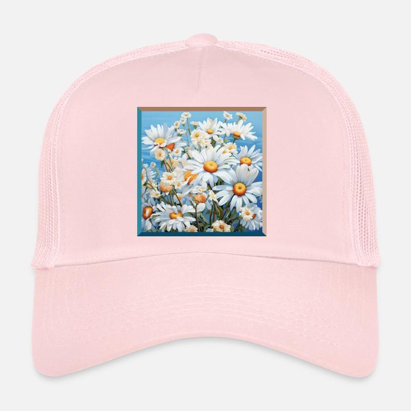  Gänseblümchen Garten Wiese Blumenmuster Stickerei Trucker Cap