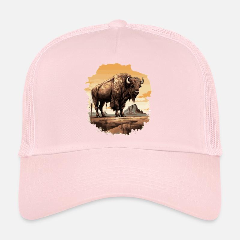Majestic bison in western style Trucker Cap