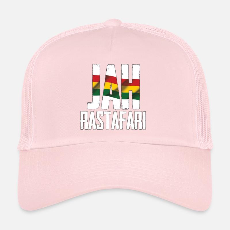 Lettrage Jah Rastafari aux couleurs du drapeau Casquette trucker 