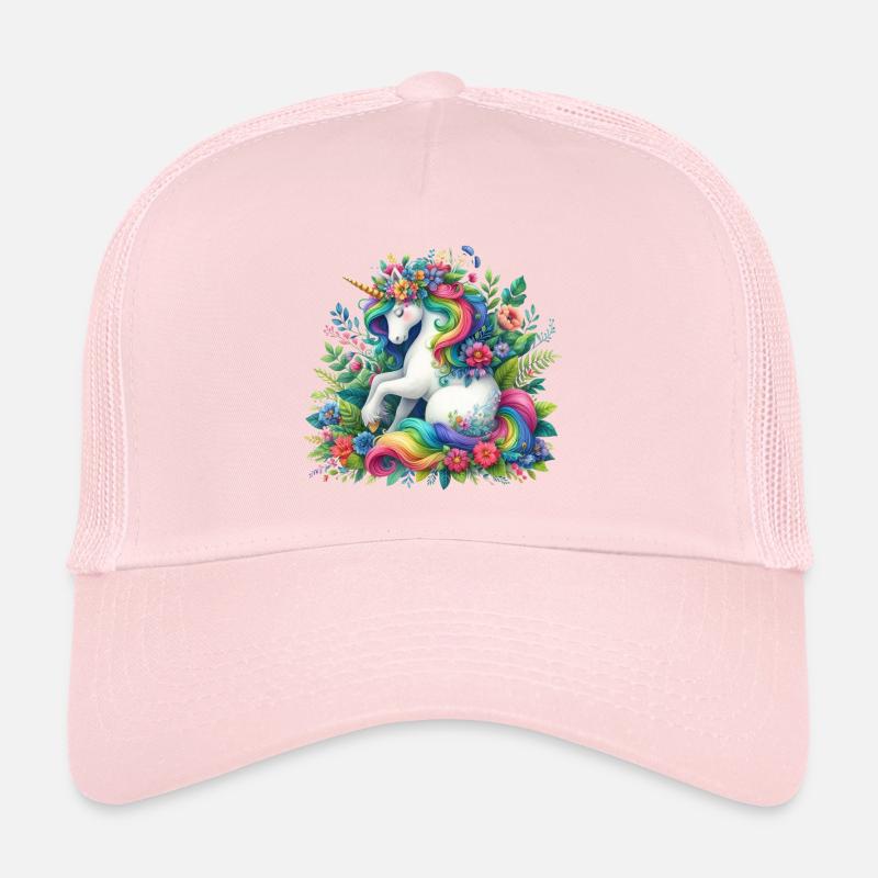 Regenbogenmähne Einhorn Blüte Trucker Cap