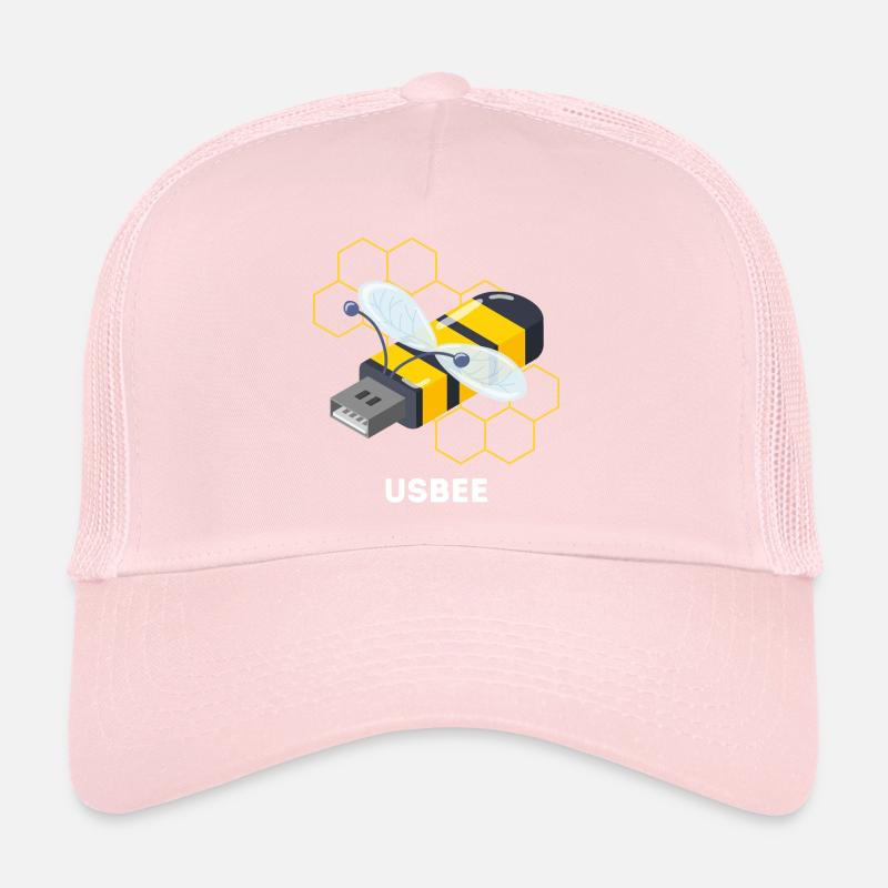 Funny USB Bee Cartoon Trucker Cap