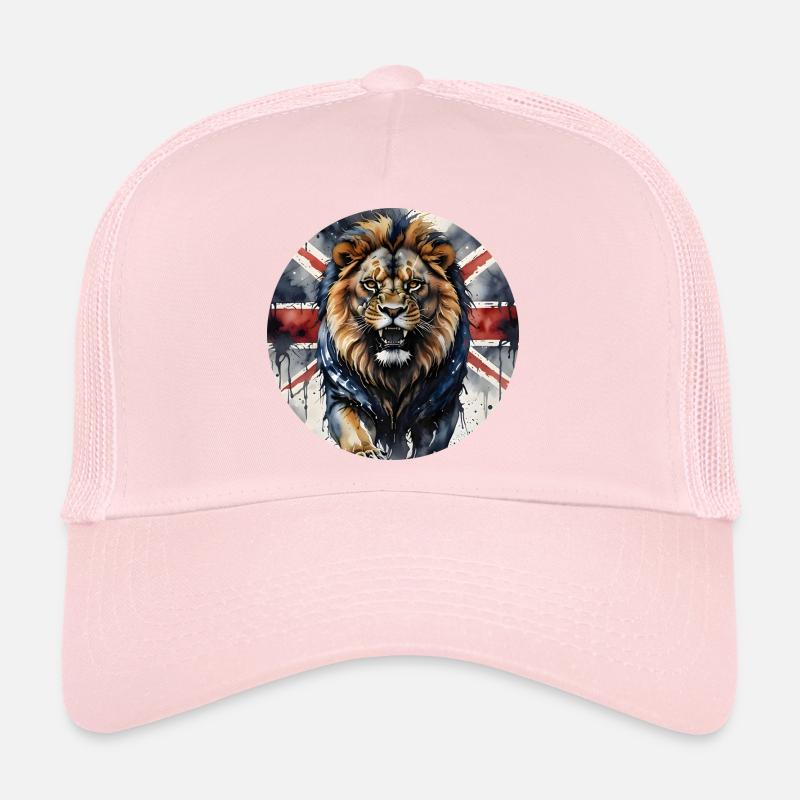Proud British Lion and Union Jack Print Trucker Cap