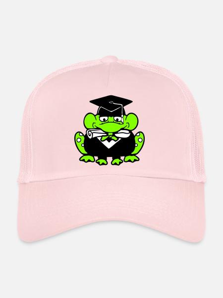 grenouille diplôme d’études secondaires réussi collège mignon - Casquette trucker  - rose pâle - Devant