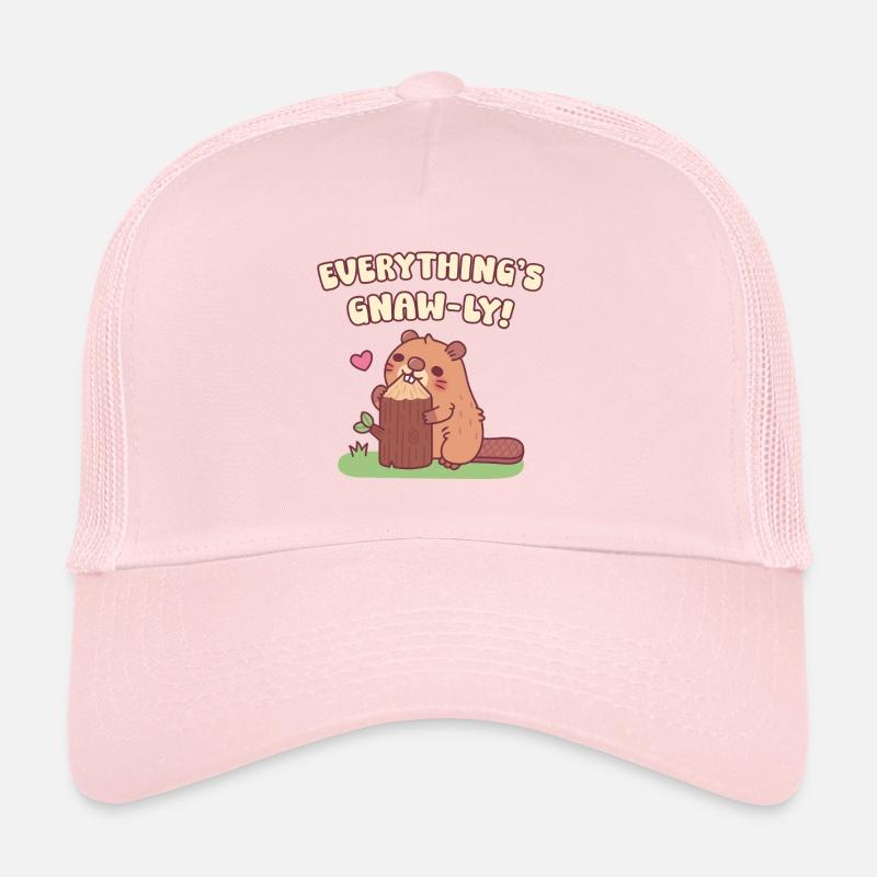 Castor mignon Tout est rongeant Jeu de mots drôle Casquette trucker 
