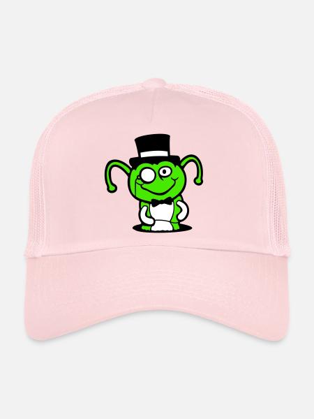 Chenille Chapeau Haut de Forme Monocle Gentleman Empire Trou Bas - Casquette trucker  - rose pâle - Devant