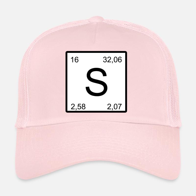 S soufre dans le style du tableau périodique Casquette trucker 