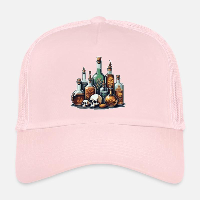 Alchemy Vial Skull Design Trucker Cap