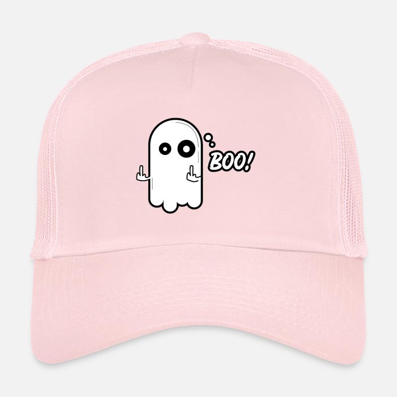 Frecher Geist – Boo! Lustiges Halloween Design - Trucker Cap - Hellrosa
