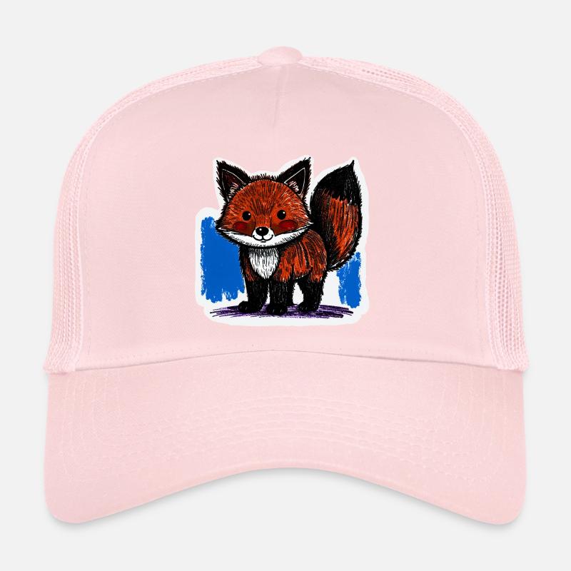 Kleiner Fuchs (Buntstiftzeichnung) - Trucker Cap - Hellrosa