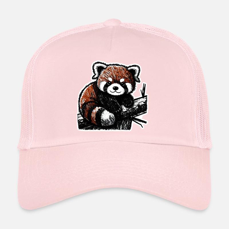 Cute Red Panda (Charcoal/Crayon) Trucker Cap