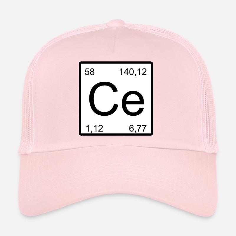 Graphisme minimaliste Cérium Élément Casquette trucker 