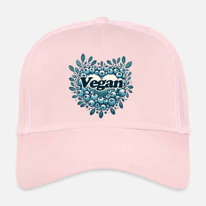 Logo végétalien en forme de cœur de myrtille Casquette trucker 