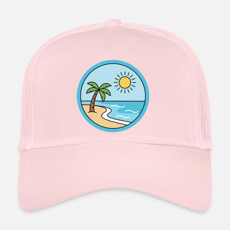 Sunny island on the sandy beach - Trucker Cap - pale pink
