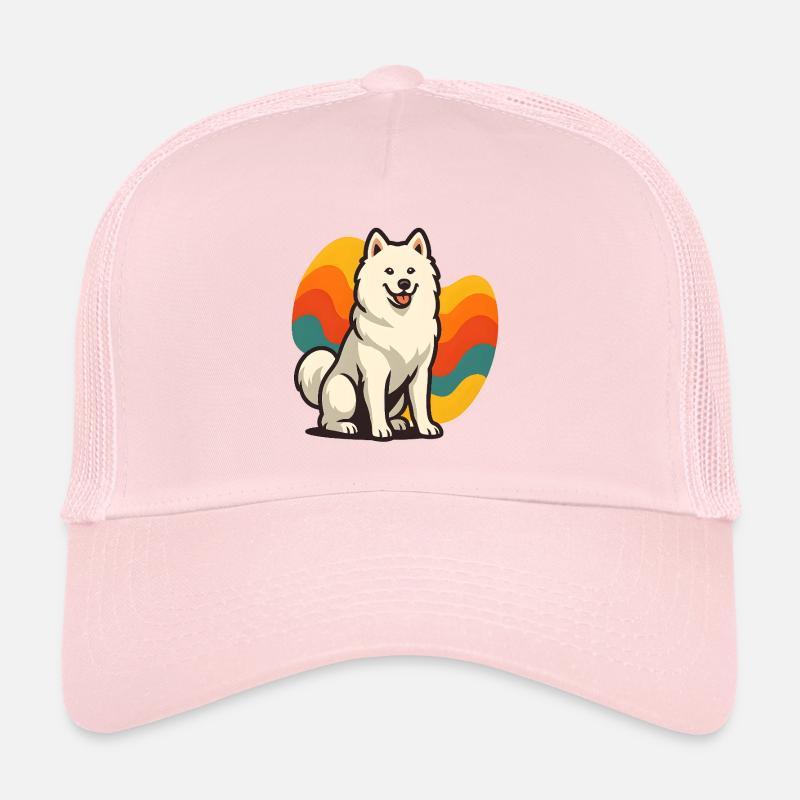 Chien Samoyède Prisme Retro Wave Casquette trucker 