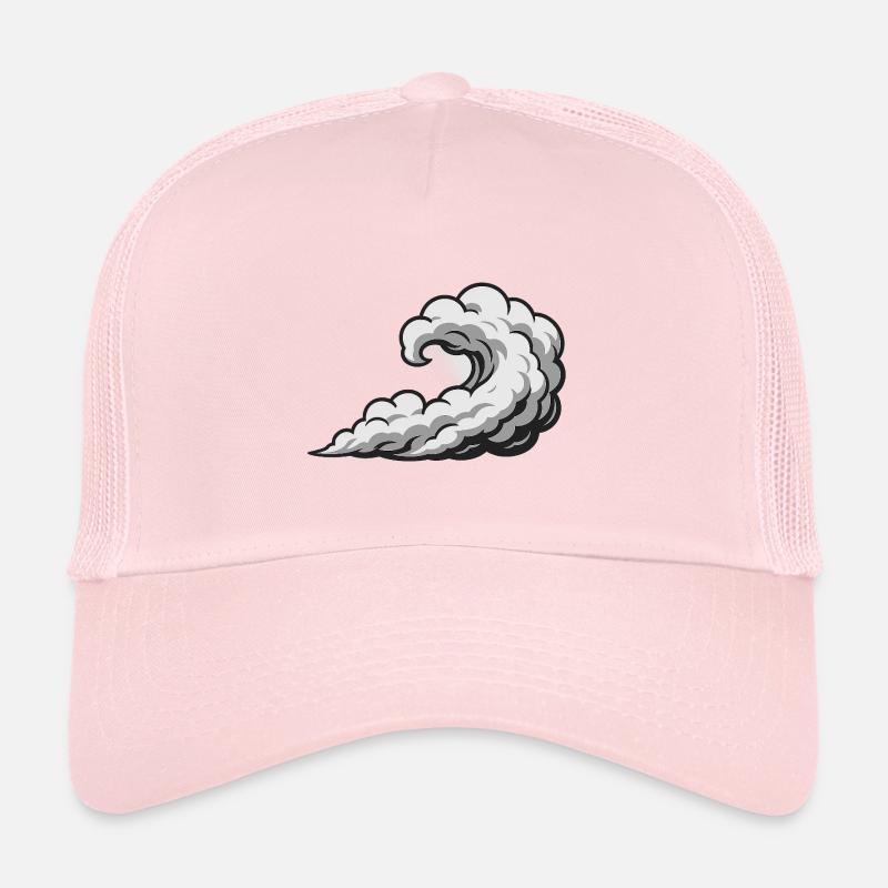 Swirl Cyclone Cloud Graphic - Trucker Cap - pale pink