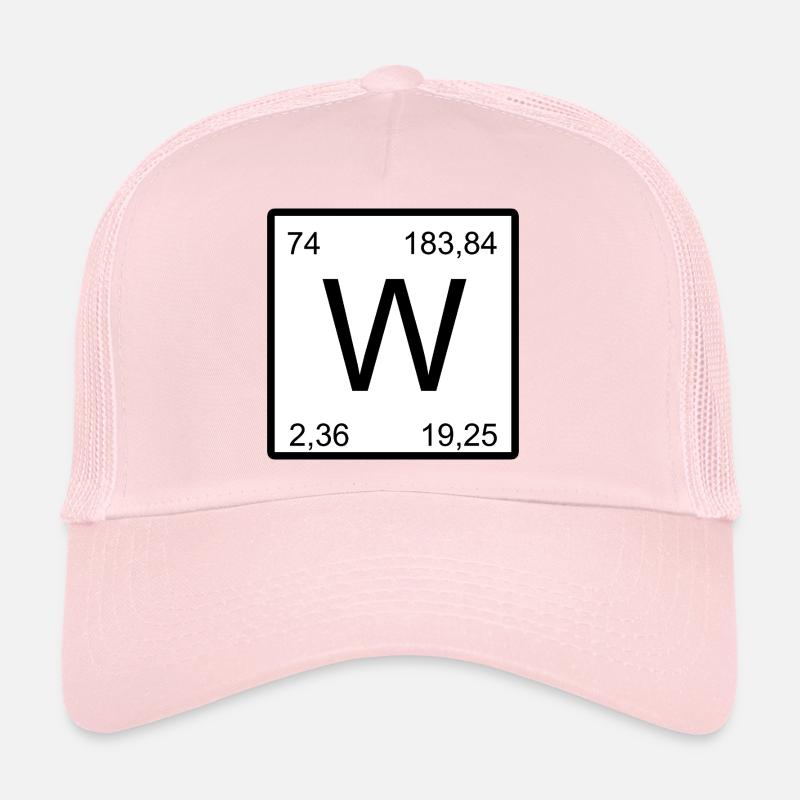 Wolfram W Symbol in Periodic Table Design Trucker Cap