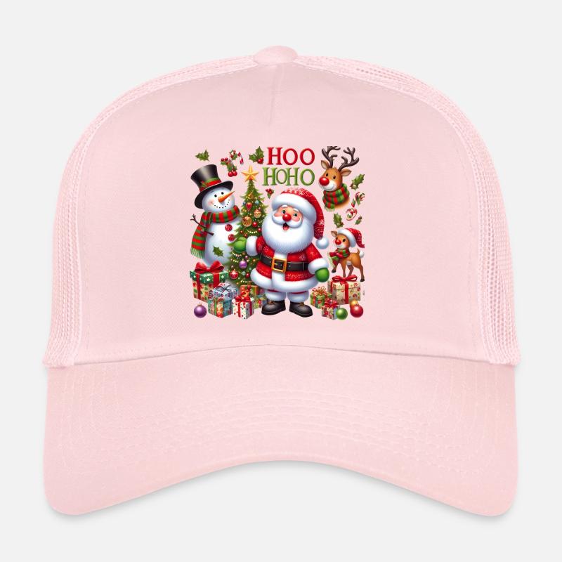 Fröhlicher Weihnachtsmann und Freunde - Trucker Cap - Hellrosa