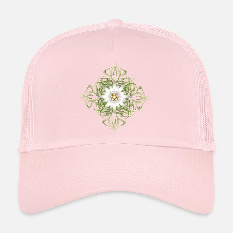 Edelweiss flower ornament with fine lines Trucker Cap