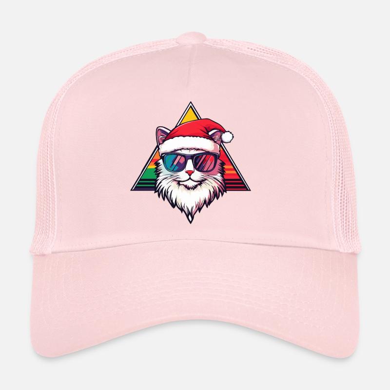 Cat Santa Christmas Trucker Cap
