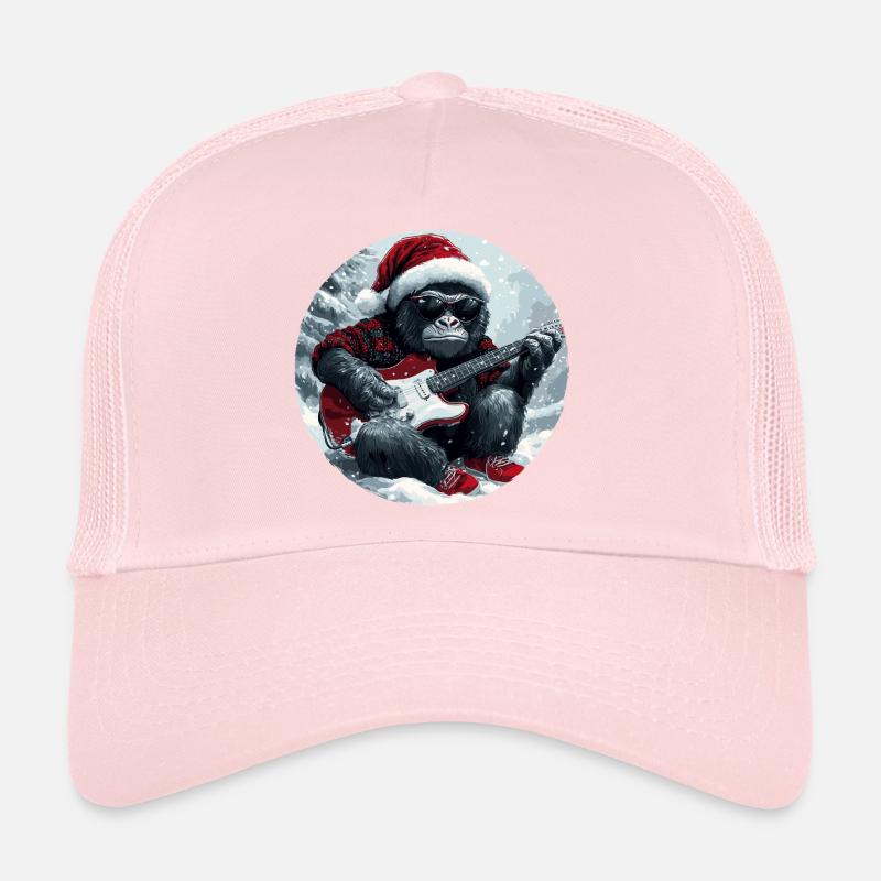 Gorilla Guitare de Noël Casquette trucker 