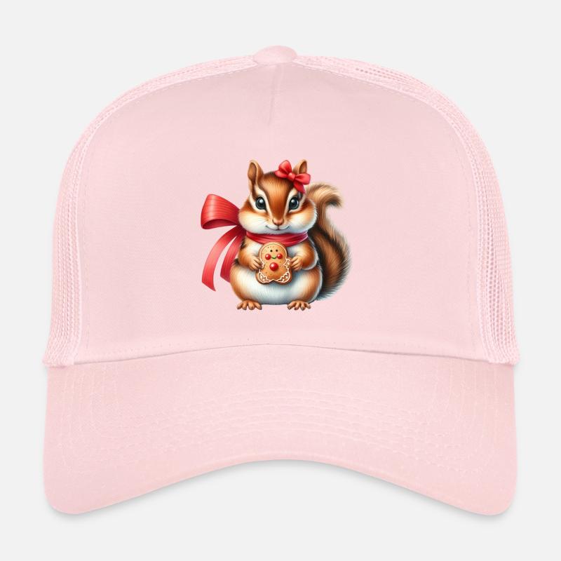Écureuil roux avec biscuit - Casquette trucker  - rose pâle