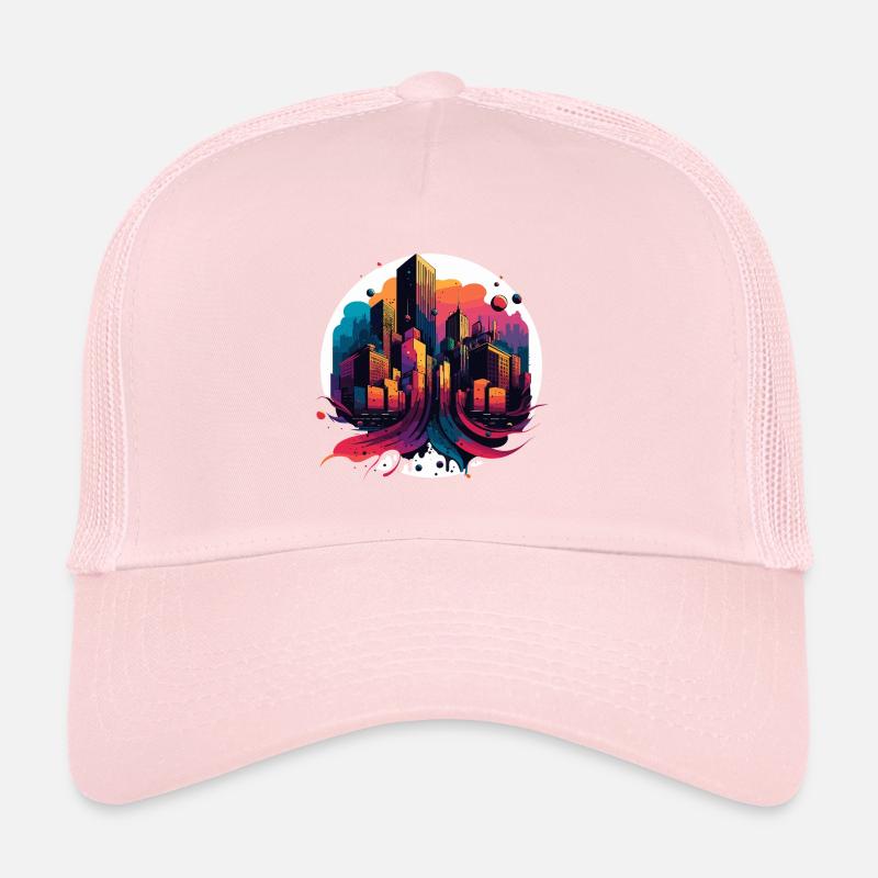 Néon urbain dans un style surréaliste Casquette trucker 