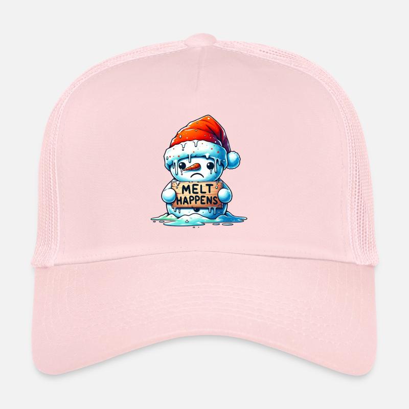 Melting snowman funny winter design Trucker Cap