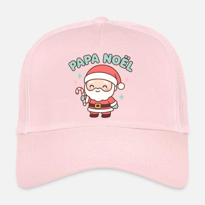 Santa Claus Kawaii Candy Cane - Trucker Cap - pale pink