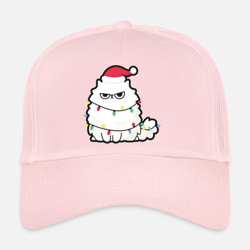 Grimmige Weihnachtskatze mit Lichtern Trucker Cap