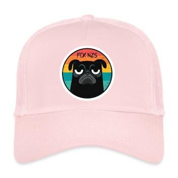 Art FCKNZS Hund Flagge Politik Geschenk  - Trucker Cap - Hellrosa - Vorne